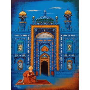 S. A. Noory, 18 x 24 Inch, Acrylic on Canvas, Cityscape Painting, AC-SAN-225 S. A. Noory, 18 x 24 Inch, Acrylic on Canvas, Cityscape Painting, AC-SAN-225